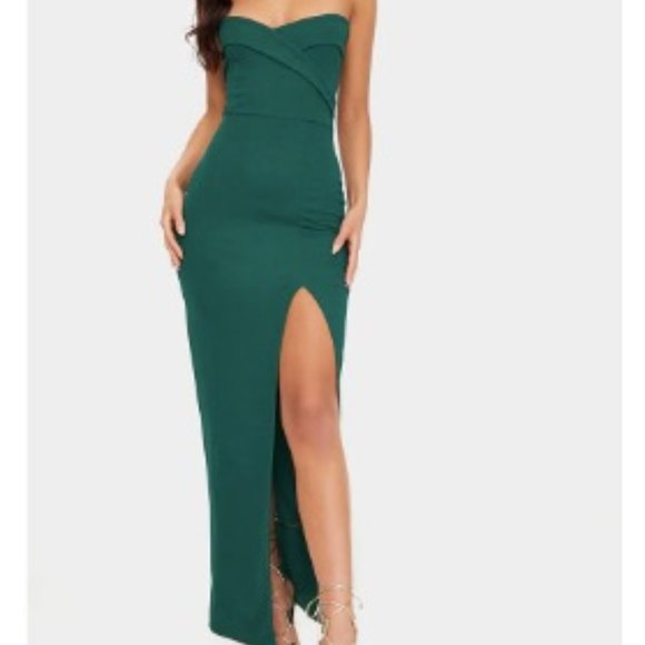 emerald green bandeau dress